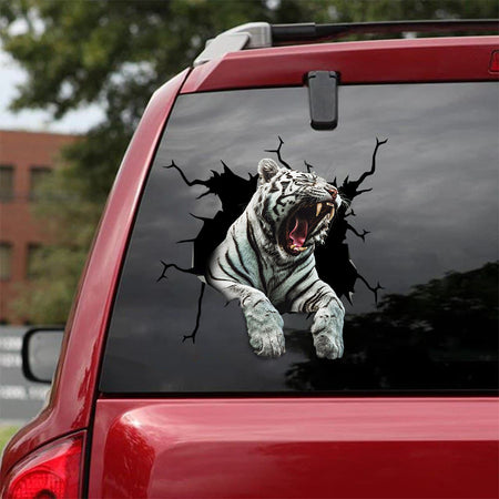 [sk1460-snf-lad]-tiger-crack-car-sticker-hunting-lover