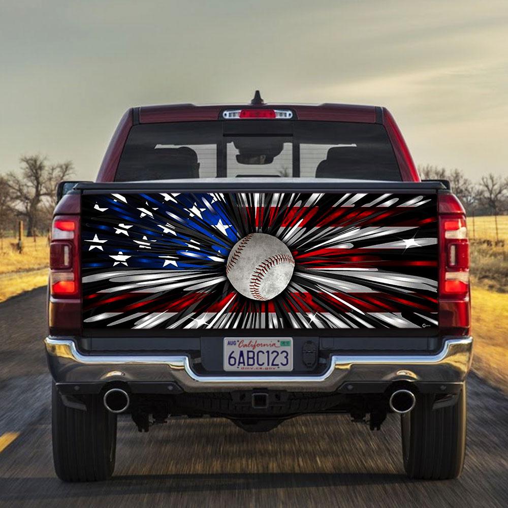 Baseball American truck Tailgate Decal Sticker Wrap Tailgate Wrap Decals For Trucks