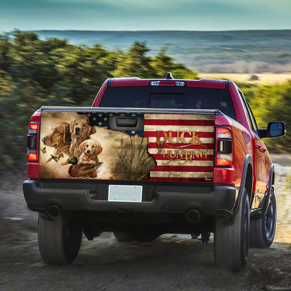 Golden Retriever Duck Hunting truck Tailgate Decal Sticker Wrap Tailgate Wrap Decals For Trucks