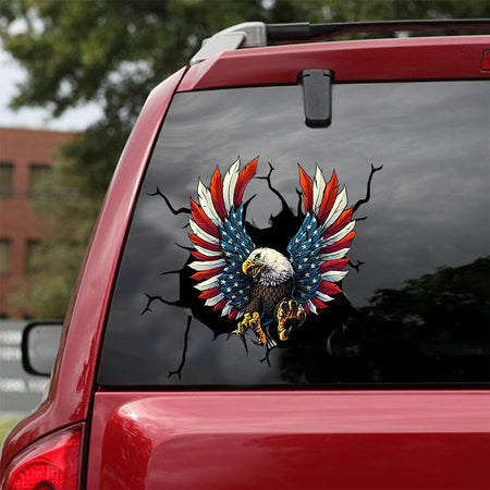 [sk0826-snf-lad]-eagle-car-sticker-animals-lover