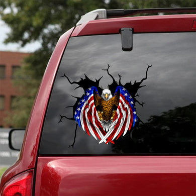 [sk0827-snf-lad]-eagle-car-sticker-animals-lover