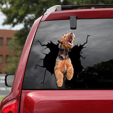 [sk1951-snf-lad]-airedale-terrier-crack-car-sticker-dogs-lover