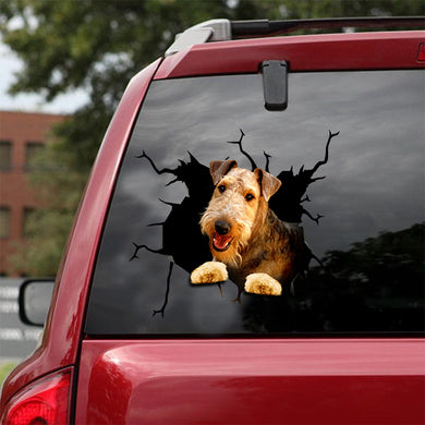 [sk1952-snf-lad]-airedale-terrier-crack-car-sticker-dogs-lover