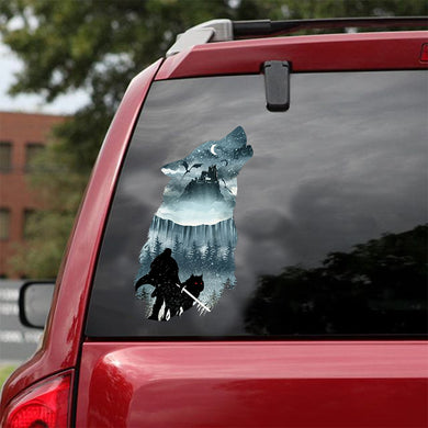 [sk0910-snf-lad]-wolf-sticker-animals-lover