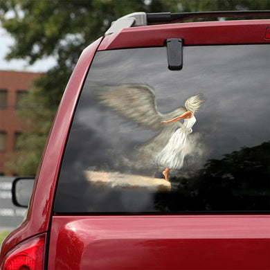 [ld1640-snf-lad]-angel-car-sticker-angels-lover