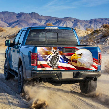 Jesus Cross Eagle American truck Tailgate Decal Sticker Wrap Tailgate Wrap Decals For Trucks