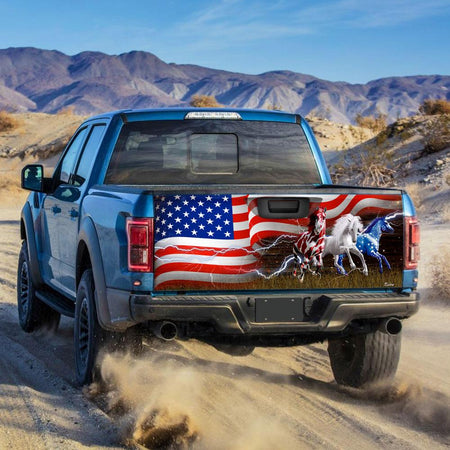 Three Horses American truck Tailgate Decal Sticker Wrap Tailgate Wrap Decals For Trucks