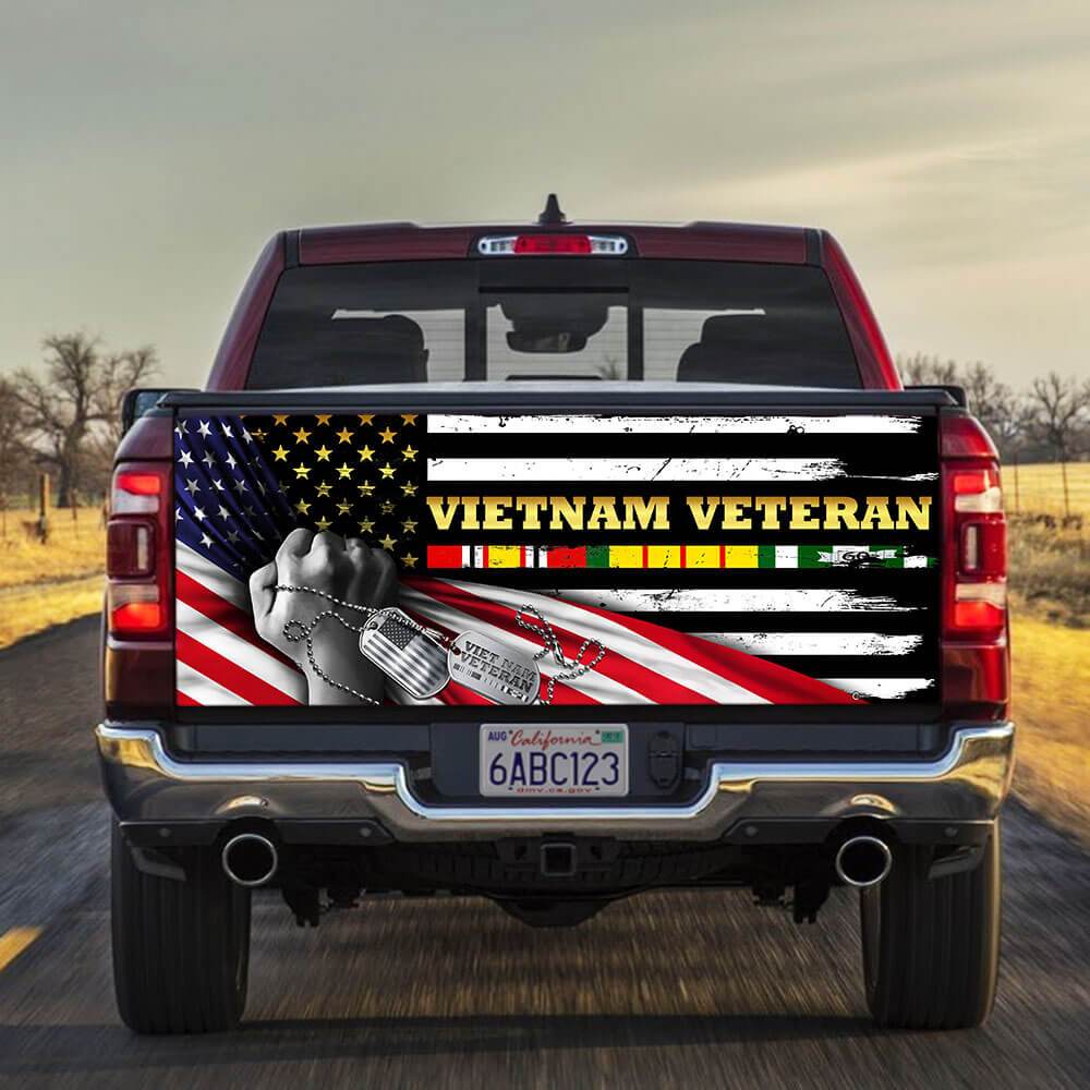 United States Vietnam Veterans truck Tailgate Decal Sticker Wrap Tailgate Wrap Decals For Trucks