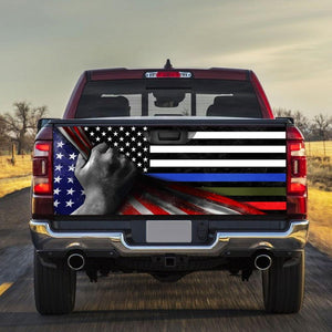 Police Military And Fire Thin Line truck Tailgate Decal Sticker Wrap Tailgate Wrap Decals For Trucks