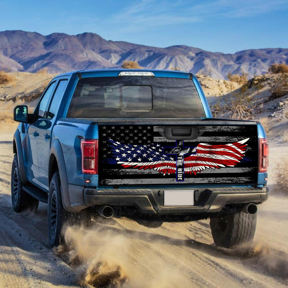 Police Back The Blue truck Tailgate Decal Sticker Wrap Tailgate Wrap Decals For Trucks