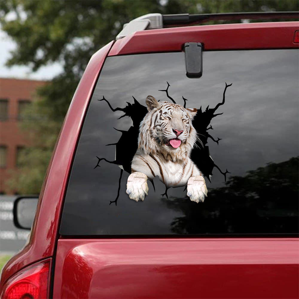 [sk1461-snf-lad]-tiger-crack-car-sticker-hunting-lover