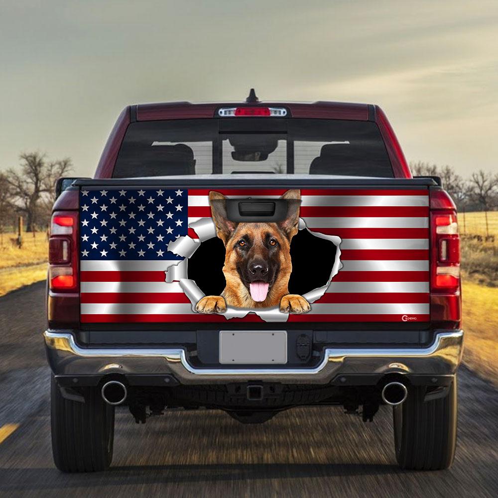 German Shephere truck Tailgate Decal Sticker Wrap Tailgate Wrap Decals For Trucks