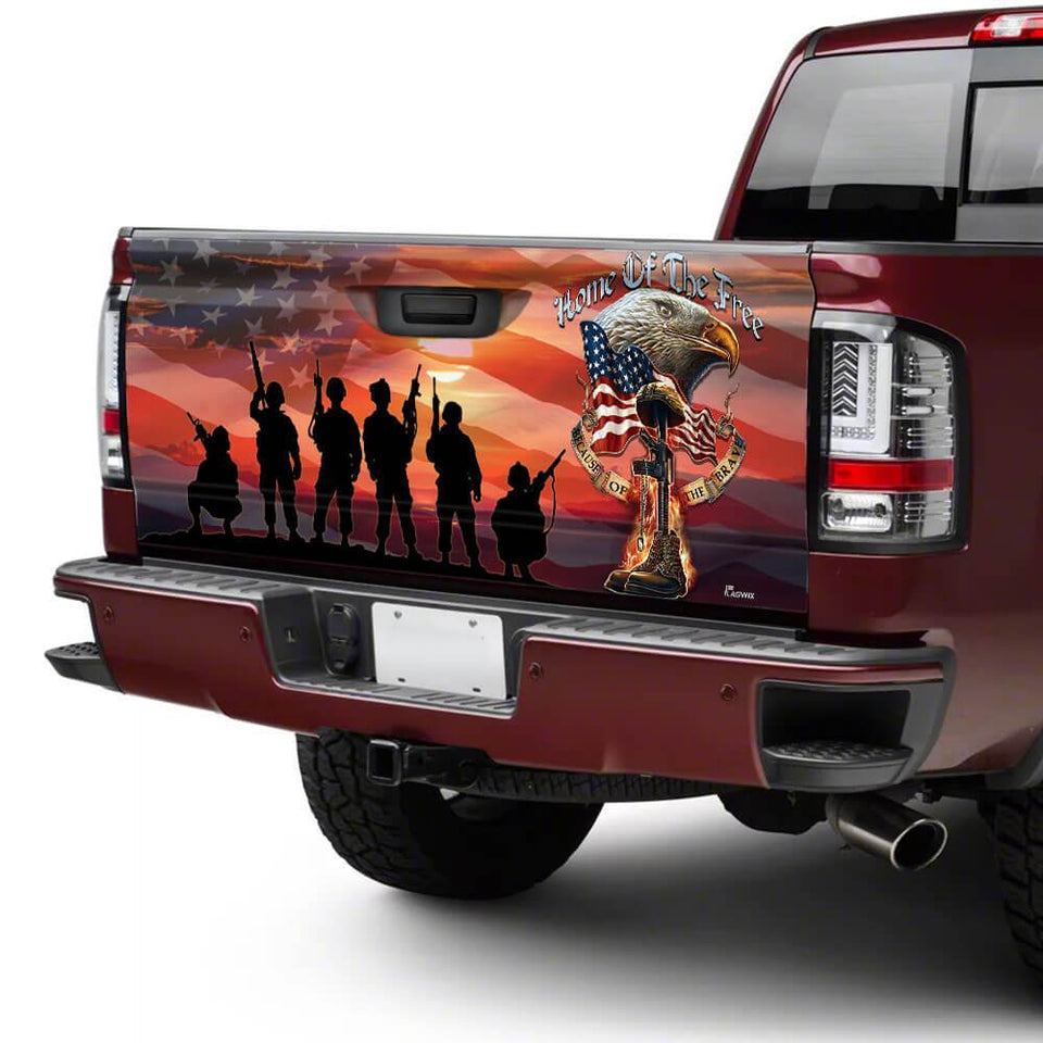 U.s. Veteran. American Patriots Eagle truck Tailgate Decal Sticker Wrap Tailgate Wrap Decals For Trucks