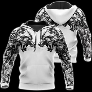 Tattoo Wolf Hoodie T Shirt For Men and Women HAC300502