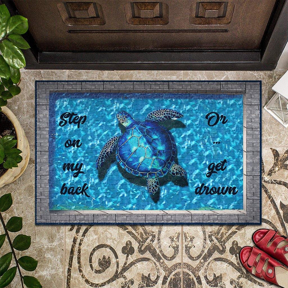 [sk0290-dom-ptd] Doormat step on my back Turle Decorate The HOUSE - Camellia Print
