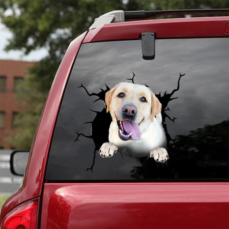 [da0270-snf-lad]-labrador-crack-car-sticker-dogs-lover