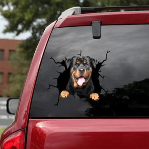 [da0427-snf-tnt]-rottweiler-crack-car-sticker-dogs-lover