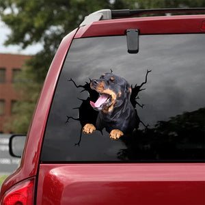 [da0431-snf-tnt]-rottweiler-crack-car-sticker-dogs-lover