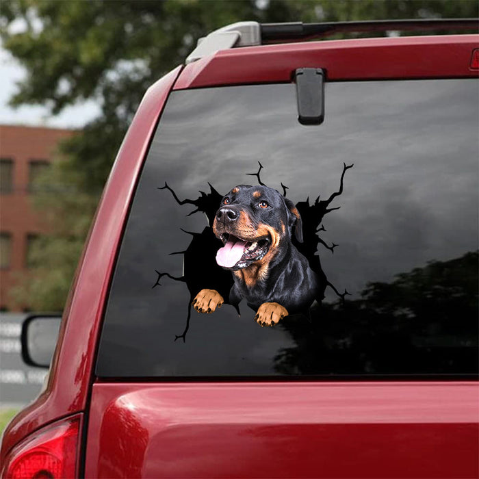 [da0432-snf-tnt]-rottweiler-crack-car-sticker-dogs-lover