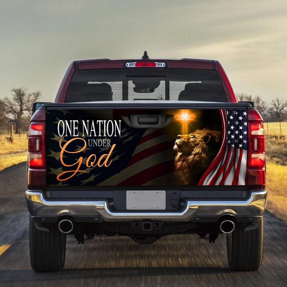 American Truck Tailgate Decal Sticker Wrap One Nation Under God Tailgate Wrap Decals For Trucks