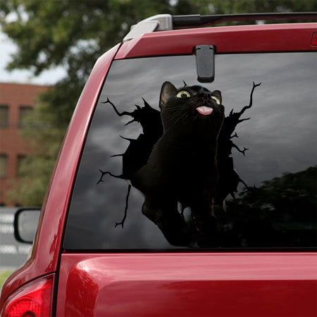 [ld0100-snf-lad]-black-cat-crack-car-sticker-cats-lover