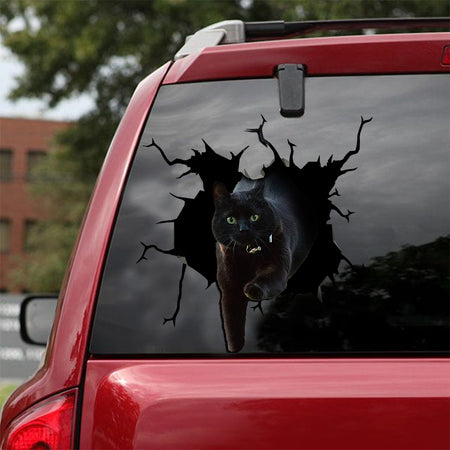[ld0101-snf-lad]-black-cat-crack-car-sticker-cats-lover