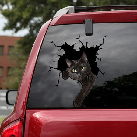 [ld0103-snf-lad]-black-cat-crack-car-sticker-cats-lover