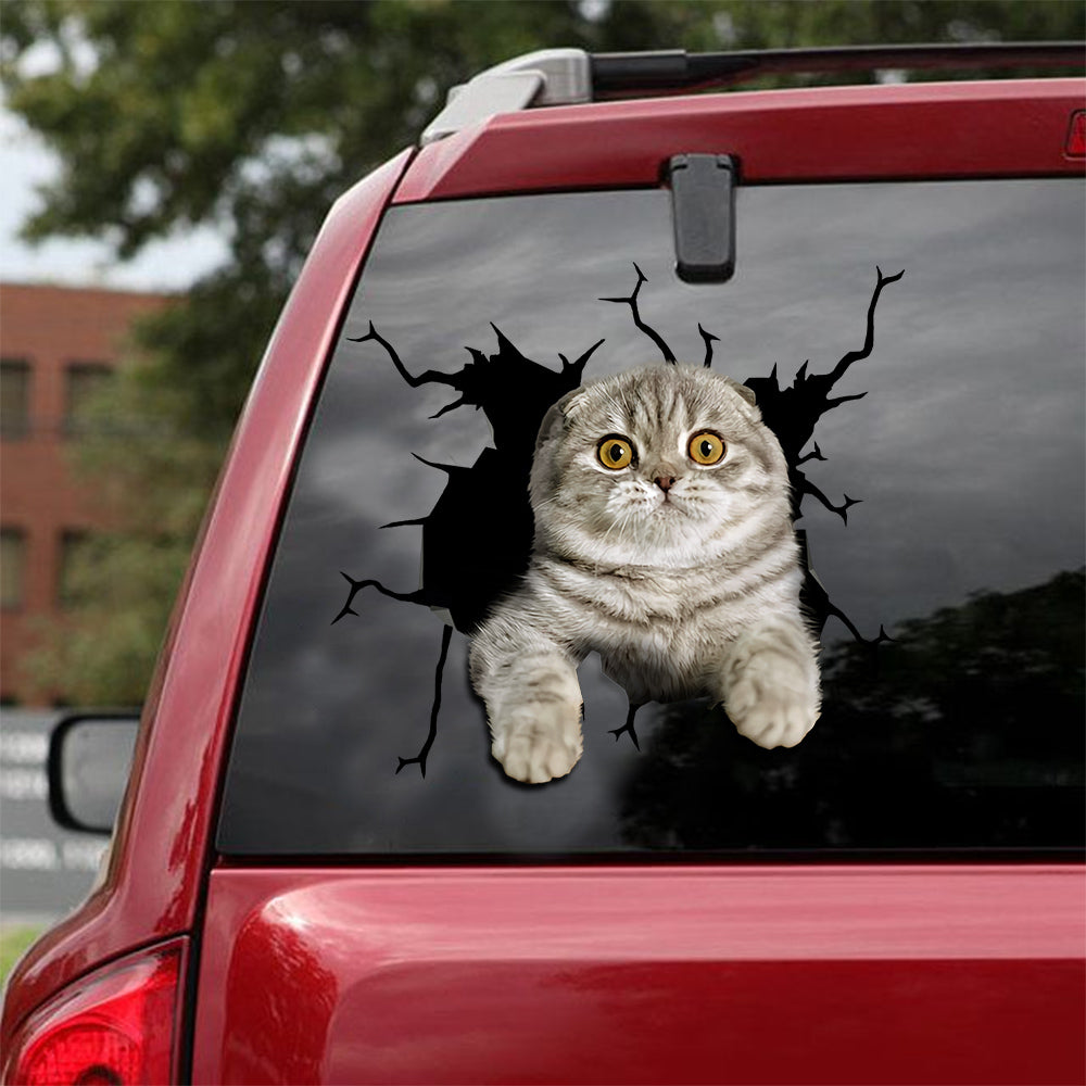 [ld0022-snf-lad]-the-scottish-fold-crack-car-sticker-cats-lover