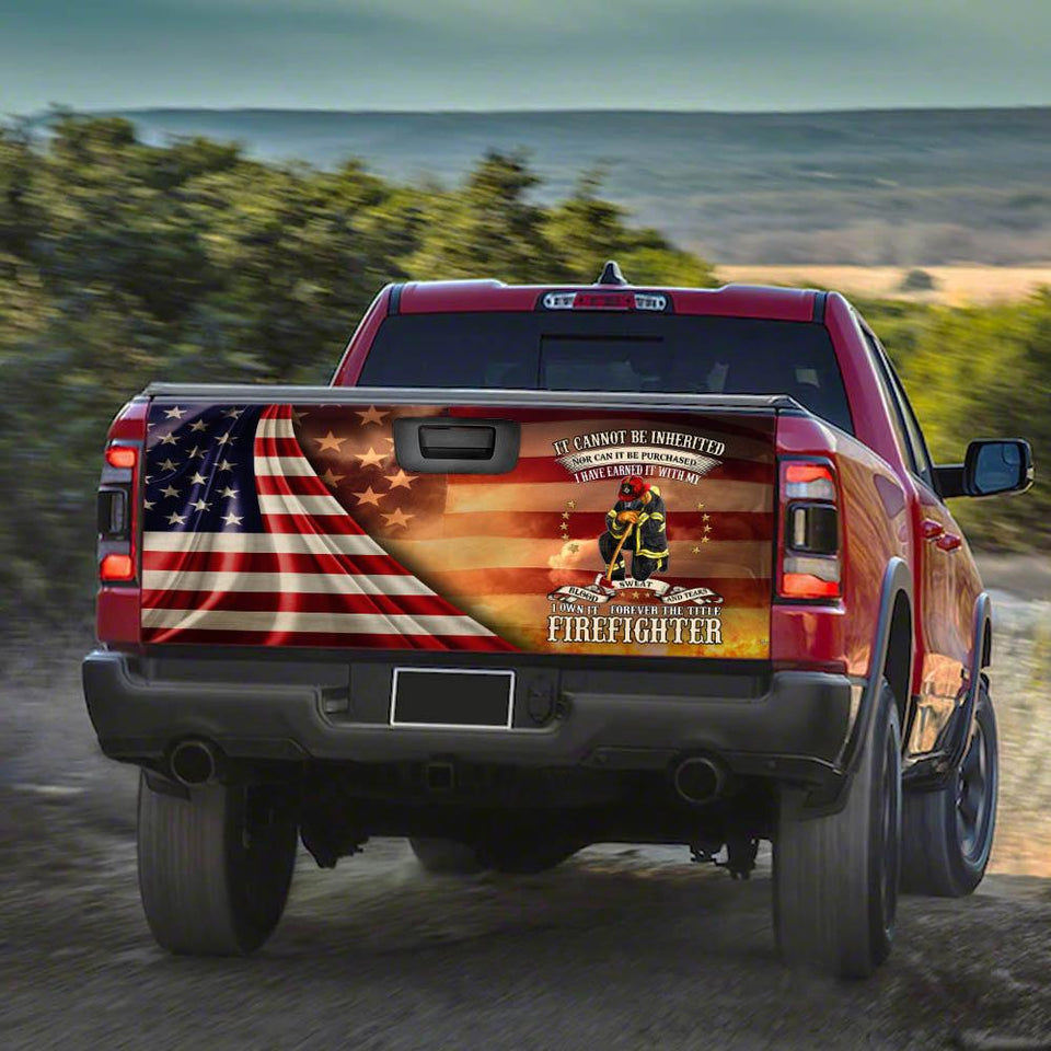 Forever The Title Firefighter truck Tailgate Decal Sticker Wrap Tailgate Wrap Decals For Trucks