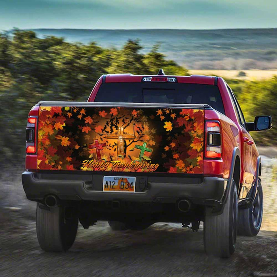 Jesus Christian Happy Thanksgiving Truck Tailgate Decal Sticker Wrap Trucks