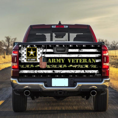 Army Veterans truck Tailgate Decal Sticker Wrap Veteran Day Veteran Gifts Veteran Decoration Idea Tailgate Wrap Decals For Trucks
