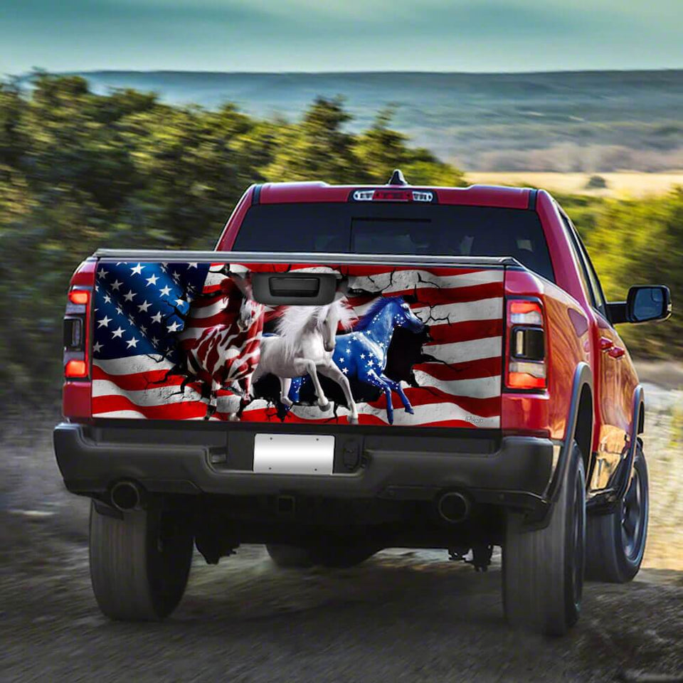 Horse American Patrico truck Tailgate Decal Sticker Wrap Tailgate Wrap Decals For Trucks