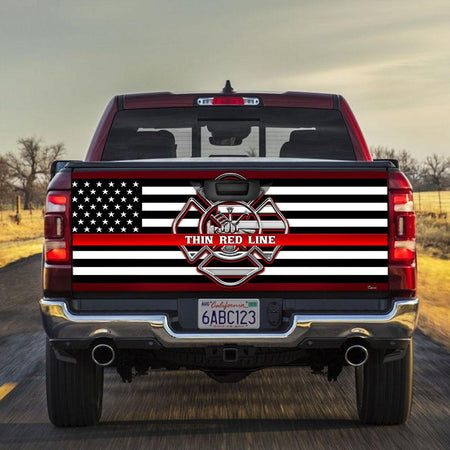 Thin Red Line truck Tailgate Decal Sticker Wrap Tailgate Wrap Decals For Trucks