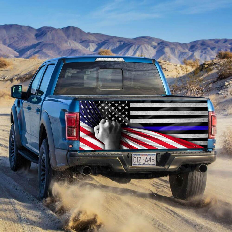 The Thin Blue Line American truck Tailgate Decal Sticker Wrap Tailgate Wrap Decals For Trucks