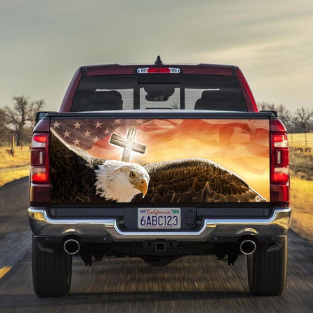 American Faith Eagle truck Tailgate Decal Sticker Wrap Tailgate Wrap Decals For Trucks