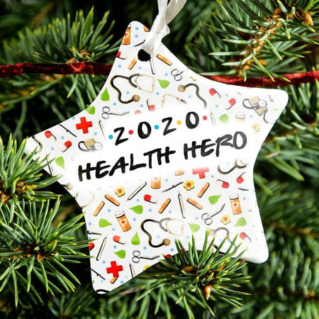 [sk0390-pw-ornm-tpa] Ornament Nurses Gift For Christmas Decorate The Pine Tree - Camellia Print