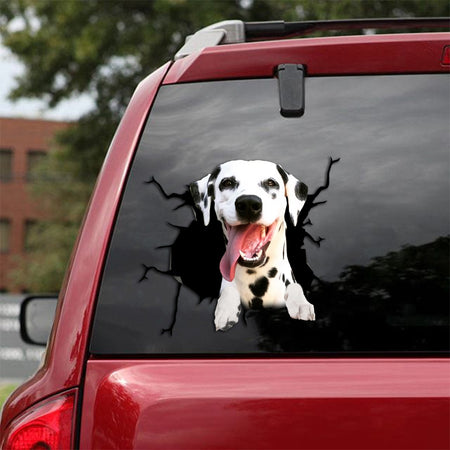 [th0029-snf-tpa]-dalmatian-crack-car-sticker-dogs-lover