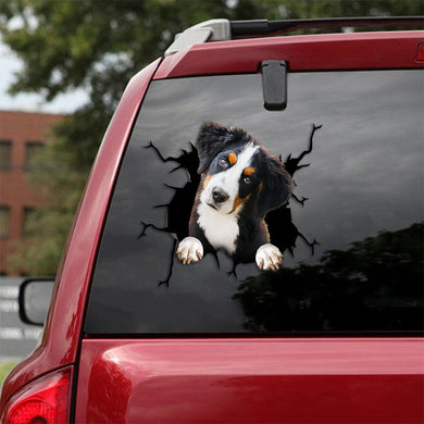 [th0465-snf-tpa]-bernese-mountain-crack-car-sticker-dogs-lover