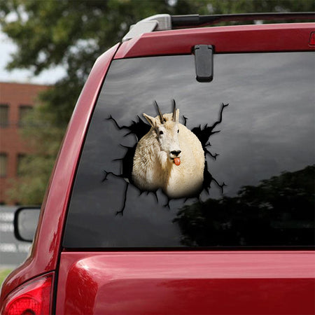 [th0440-snf-tpa]-mountain-goat-crack-car-sticker-goats-lover