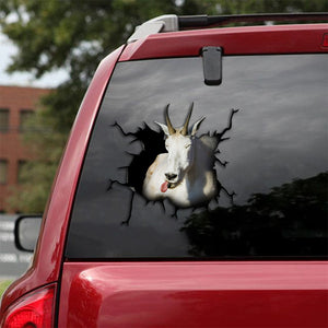 [th0441-snf-tpa]-mountain-goat-crack-car-sticker-goats-lover