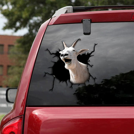 [th0443-snf-tpa]-mountain-goat-crack-car-sticker-goats-lover