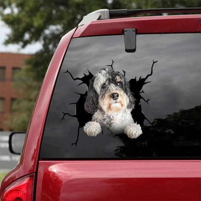 [da0844-snf-tnt]-cockapoo-crack-car-sticker-dogs-lover