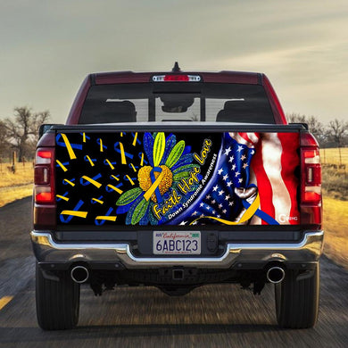 Down Syndrome Awareness truck Tailgate Decal Sticker Wrap Faith Hope Love Tailgate Wrap Decals For Trucks