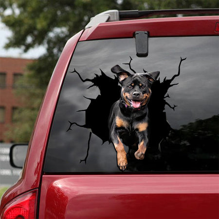 [ld0038-snf-lad]-rottweiler-crack-car-sticker-dogs-lover