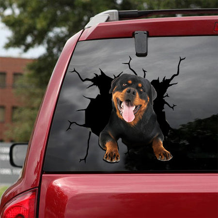 [ld0039-snf-lad]-rottweiler-crack-car-sticker-dogs-lover
