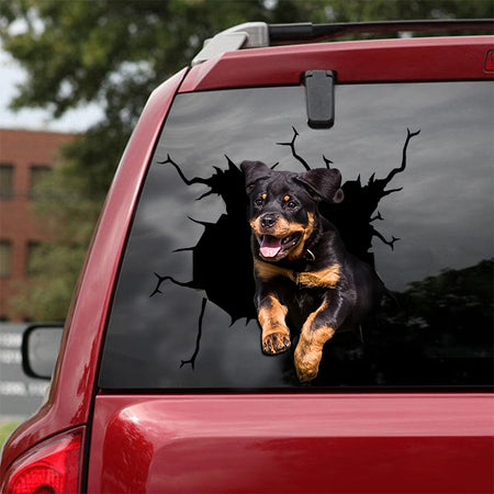[ld0042-snf-lad]-rottweiler-crack-car-sticker-dogs-lover