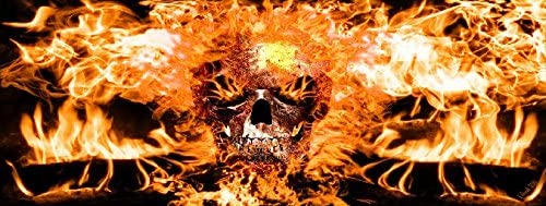 Flaming Skull Fire Vinyl Graphic Tailgate Wraps For Trucks Chevy Silverado Decals Cool Black Flag Decals For Vehicles