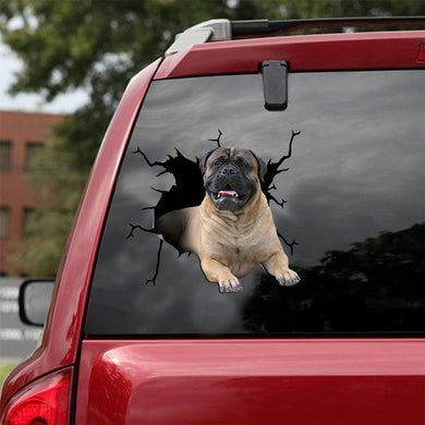 [ld1356-snf-lad]-bull-mastiff-crack-car-sticker-dogs-lover