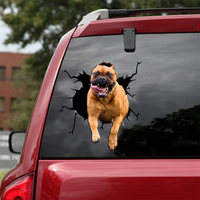 [ld1357-snf-lad]-bull-mastiff-crack-car-sticker-dogs-lover