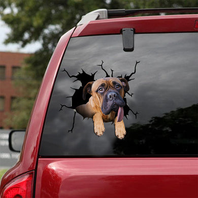 [ld1360-snf-lad]-bull-mastiff-crack-car-sticker-dogs-lover